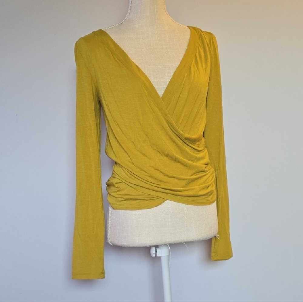 Anthropologie Mustard Long Sleeve Blouse